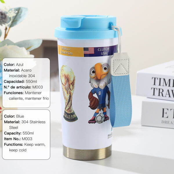 🏆 Vaso Térmico Mundialista Personalizable – Acero Inoxidable 304
