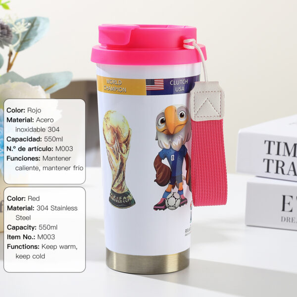 🏆 Vaso Térmico Mundialista Personalizable – Acero Inoxidable 304